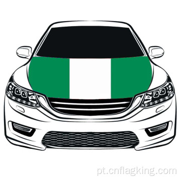 A bandeira da Copa do Mundo República Federal do Nigeri Car Hood flag 3.3X5FT 100% poliéster Engine Flag Elastic Tecidos